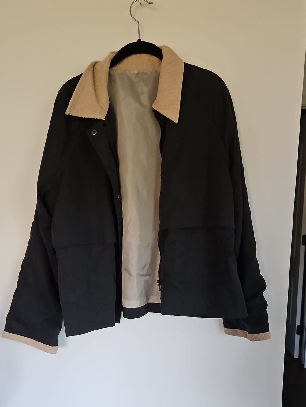 Shein Jacket with Tan Corduroy Collar - Casual Coat